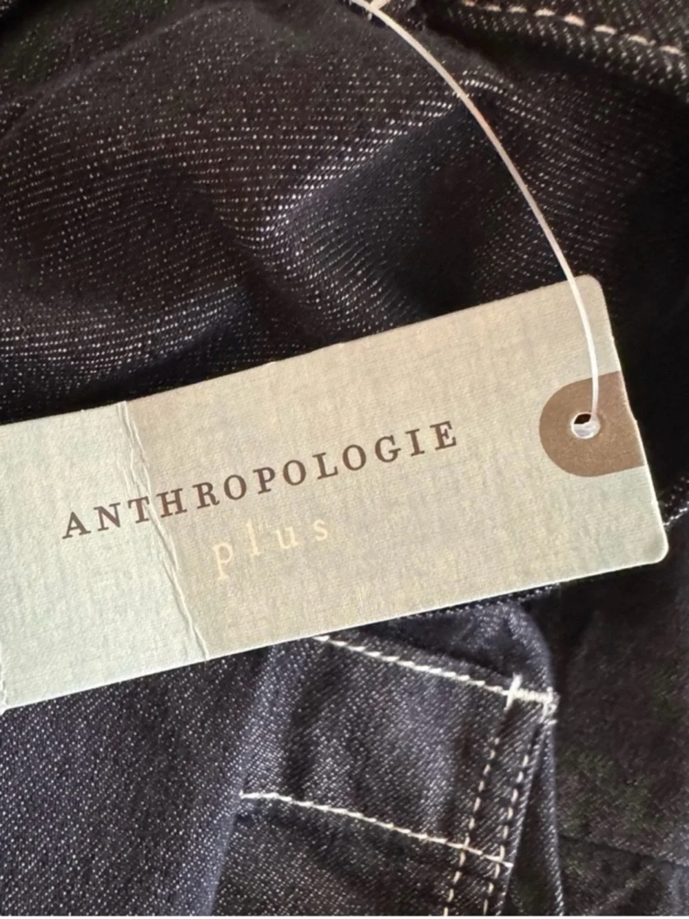 NWT Anthropologie x Maeve-Colette Black Denim Wrap Jumpsuit.Size 24W - Picture 9 of 13